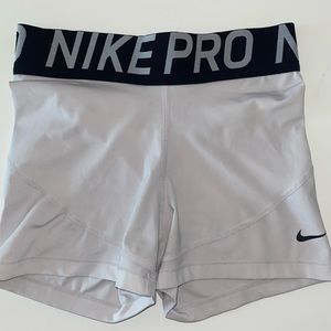 white nike pro shorts